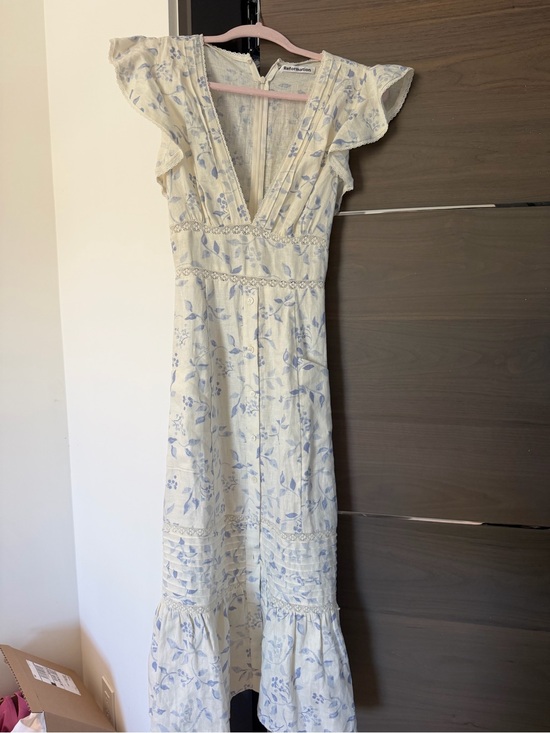 Reformation Dresses & Skirts - Reformation Cream Maxi Dress with Light Blue Floral Print